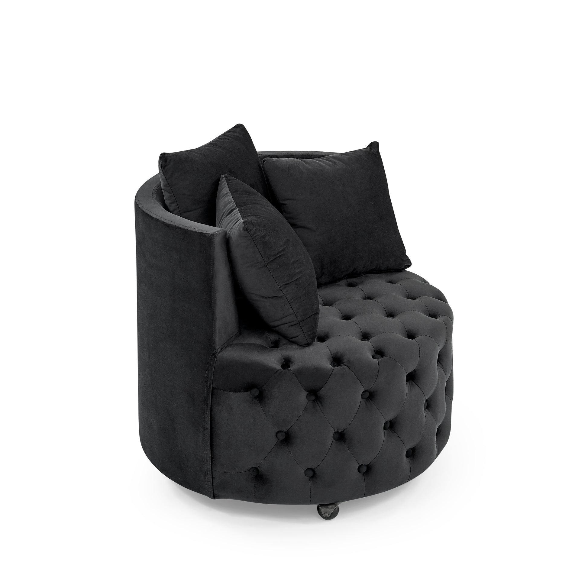 Black Foam Bean Bag Chair - Modern Swivel Design