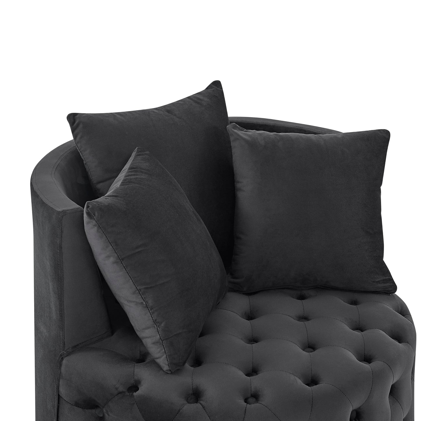 Black Foam Bean Bag Chair - Modern Swivel Design