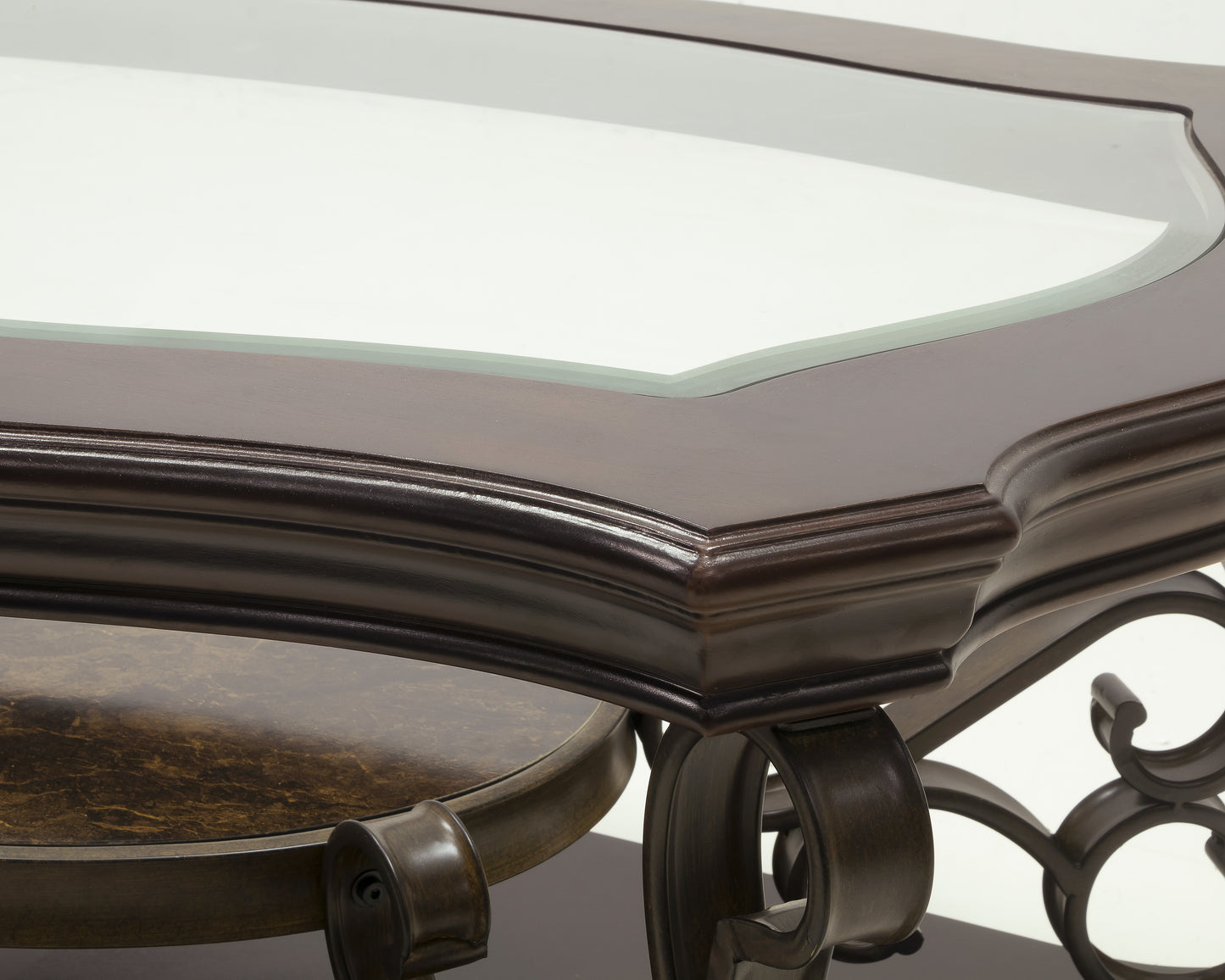 Brown Glass Cocktail Table - Entryway Side Table for Living Room