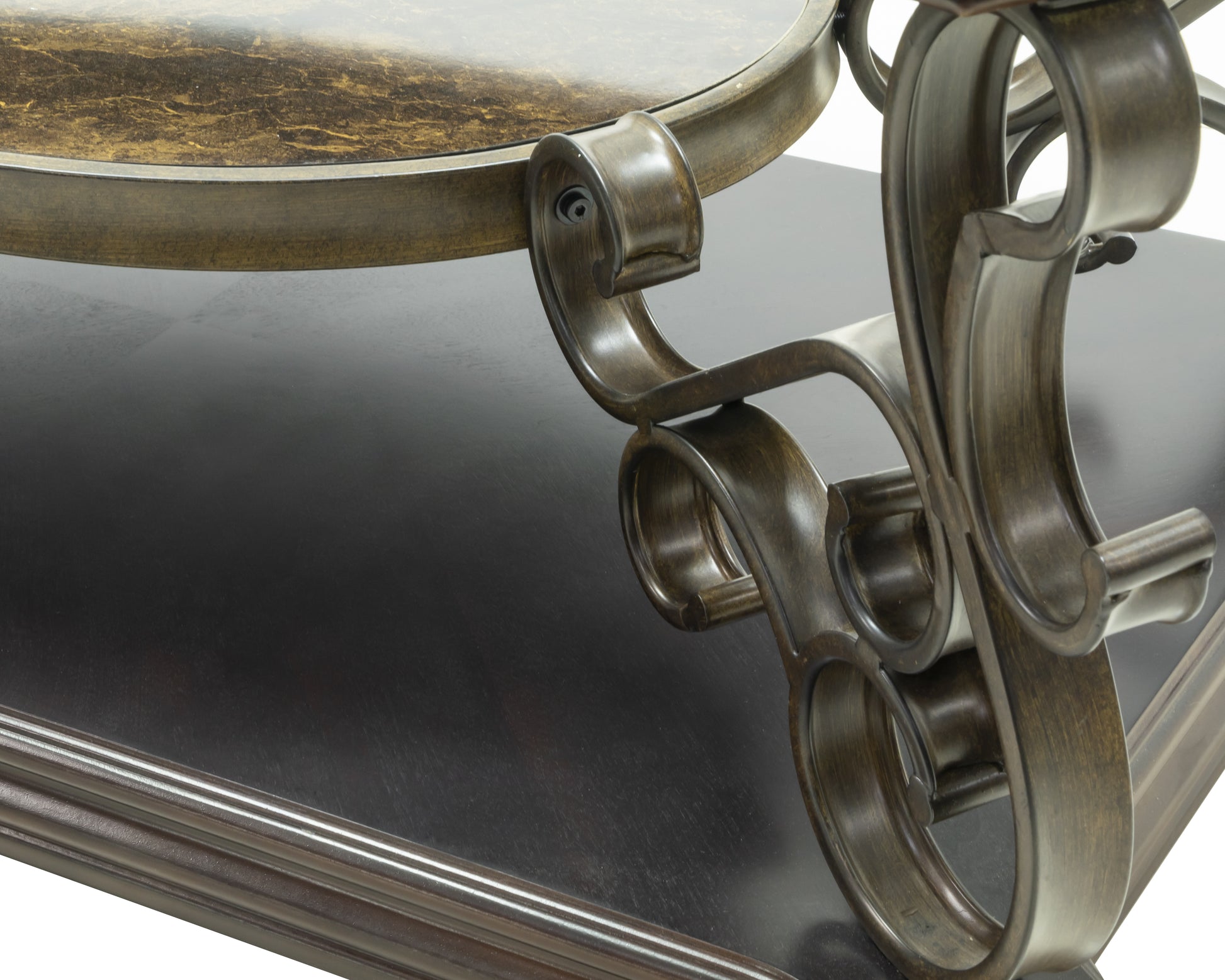 Brown Glass Cocktail Table - Entryway Side Table for Living Room