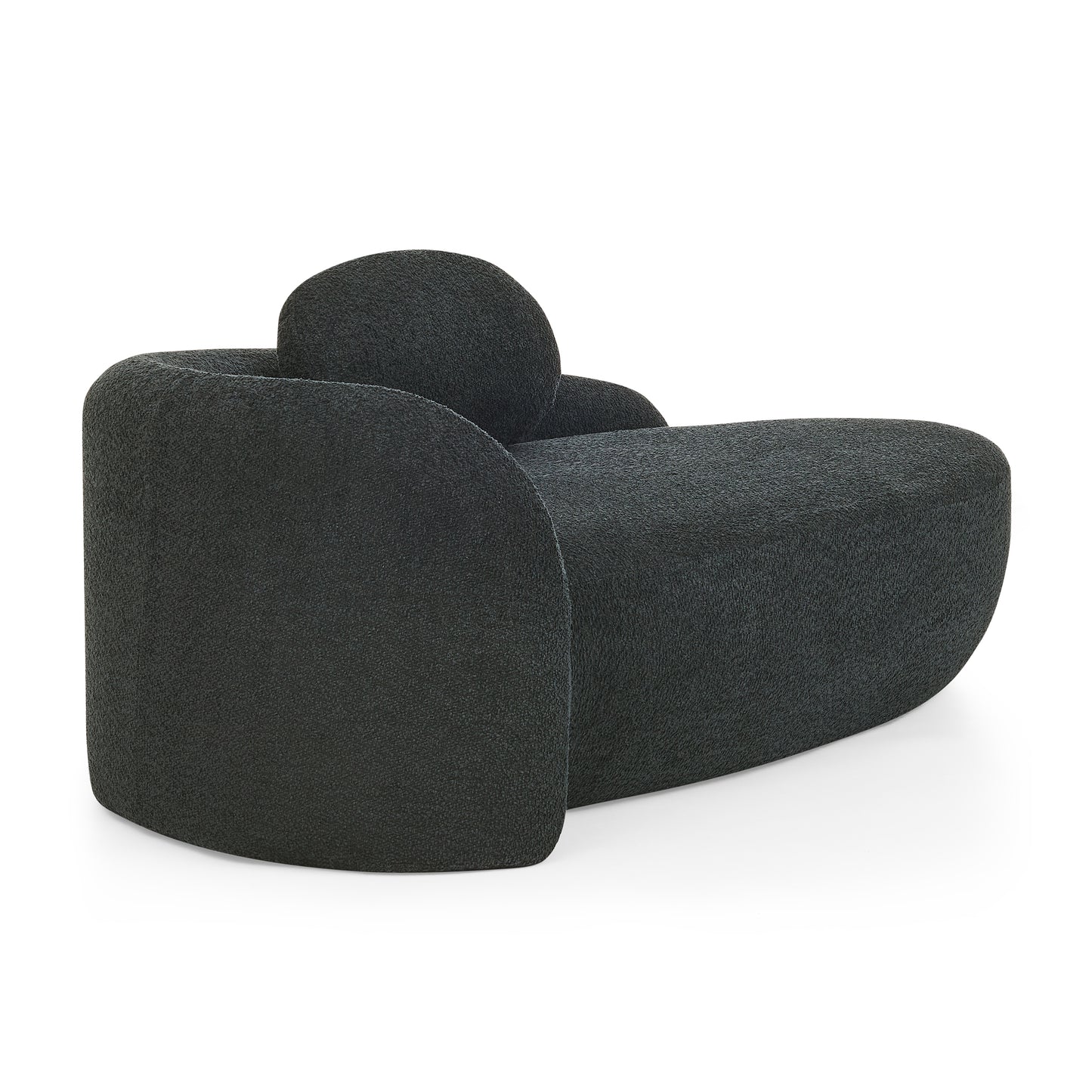 Black Foam Oval Lounge Chair with Pillow for Cozy Living Room Comfort