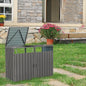 Garbage Bin Shed Stores 2 Trash Cans Metal Outdoor Bin Shed for Garbage Storage,Stainless Galvanized Steel, Bin Shed for Garden Yard Lawn,Grey
