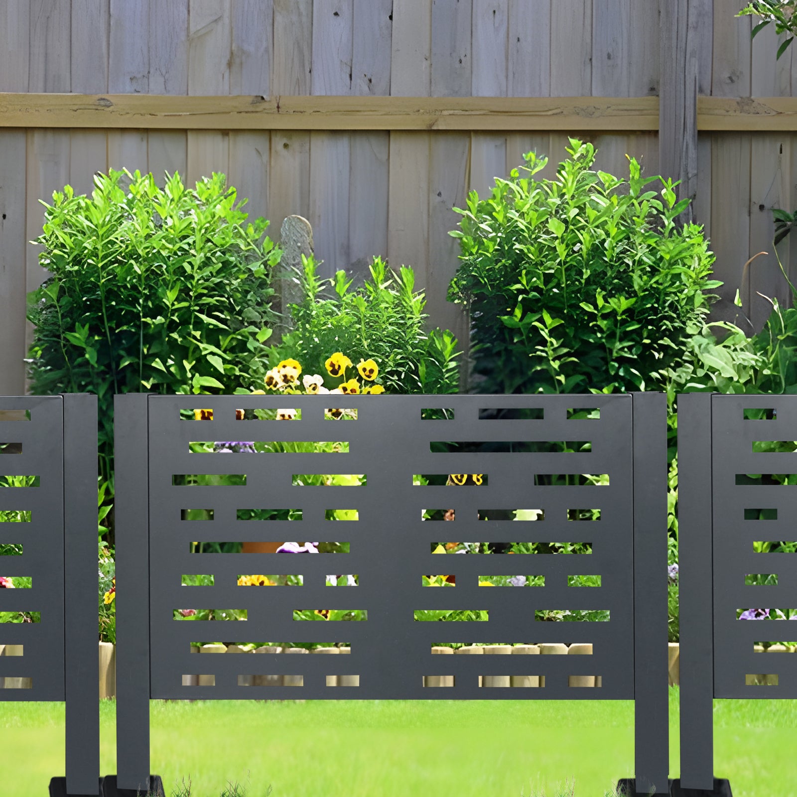 3ftx2ft Air Conditioner Fence - Metal Privacy Cover for Outdoor Units