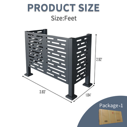 3 Panel Steel Air Conditioner Fence - Charcoal