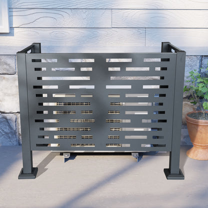 3 Panel Steel Air Conditioner Fence - Charcoal