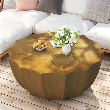35.43" Round Cement Coffee Table - Outdoor & Indoor Use