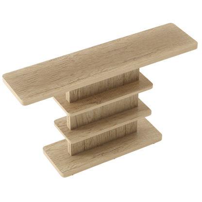63" Natural MDF Console Table with Storage Shelves