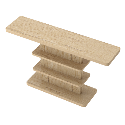63" Natural MDF Console Table with Storage Shelves