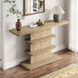 63"Vintage Narrow Console Table with 2 Tier Open Storage Shelves,Stylish Design High Weight Capacity,Suitable for Living Room,Hallway, Corridor and Bedroom,Natural