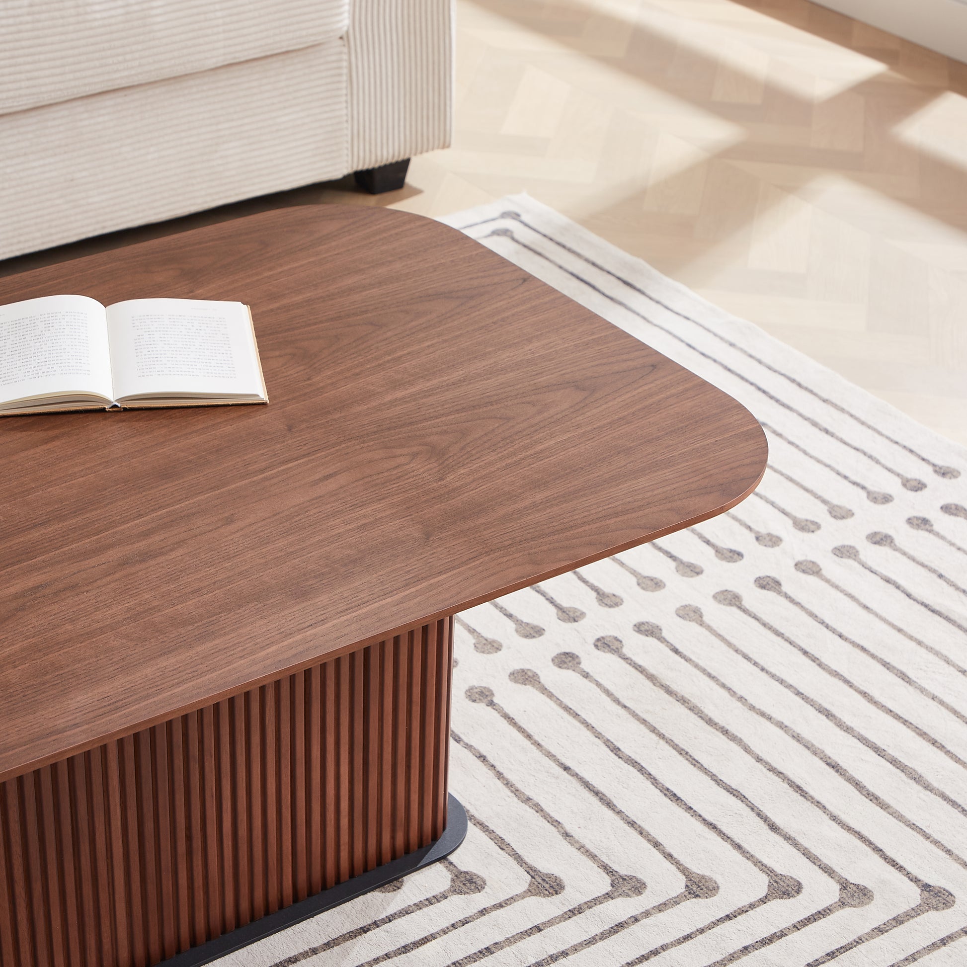 Brown Walnut Coffee Table - Rectangular 51.18" Dining Table