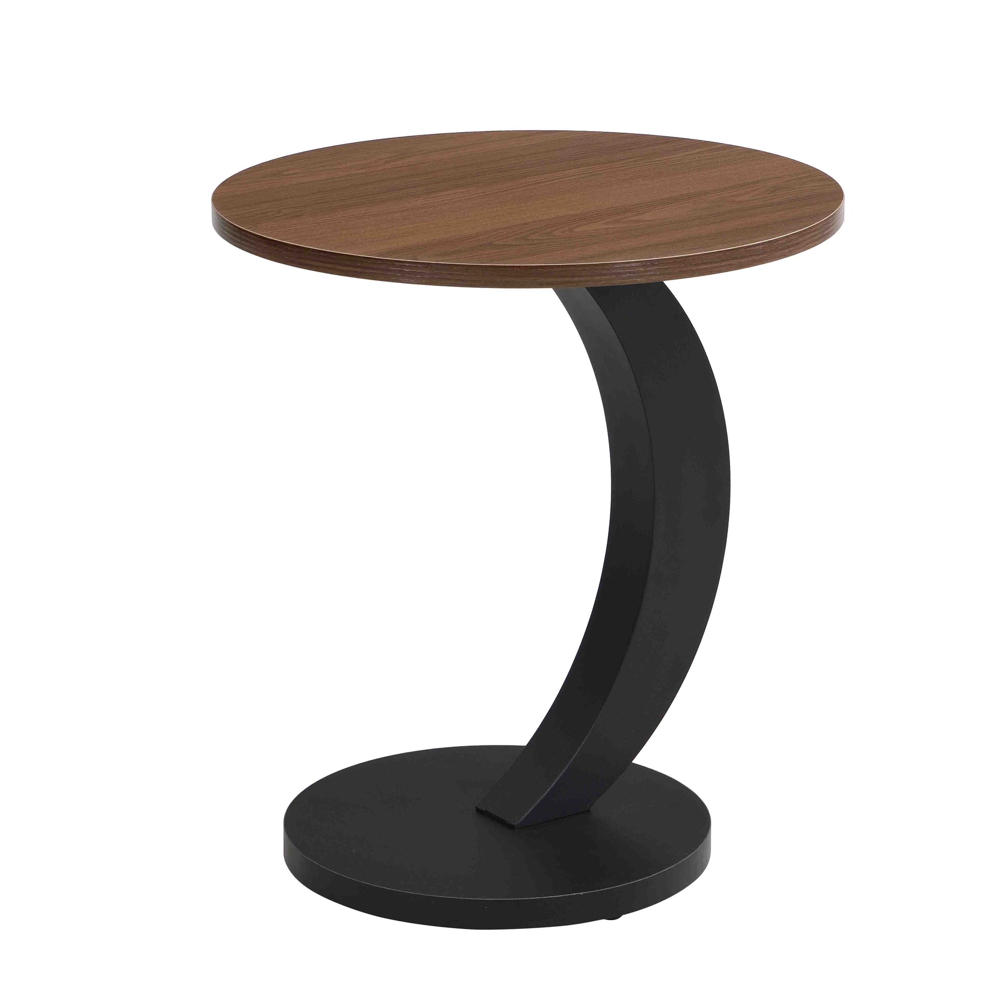 Black Nesting Coffee Table Set of 2, Oval & Round Tables for Living Room