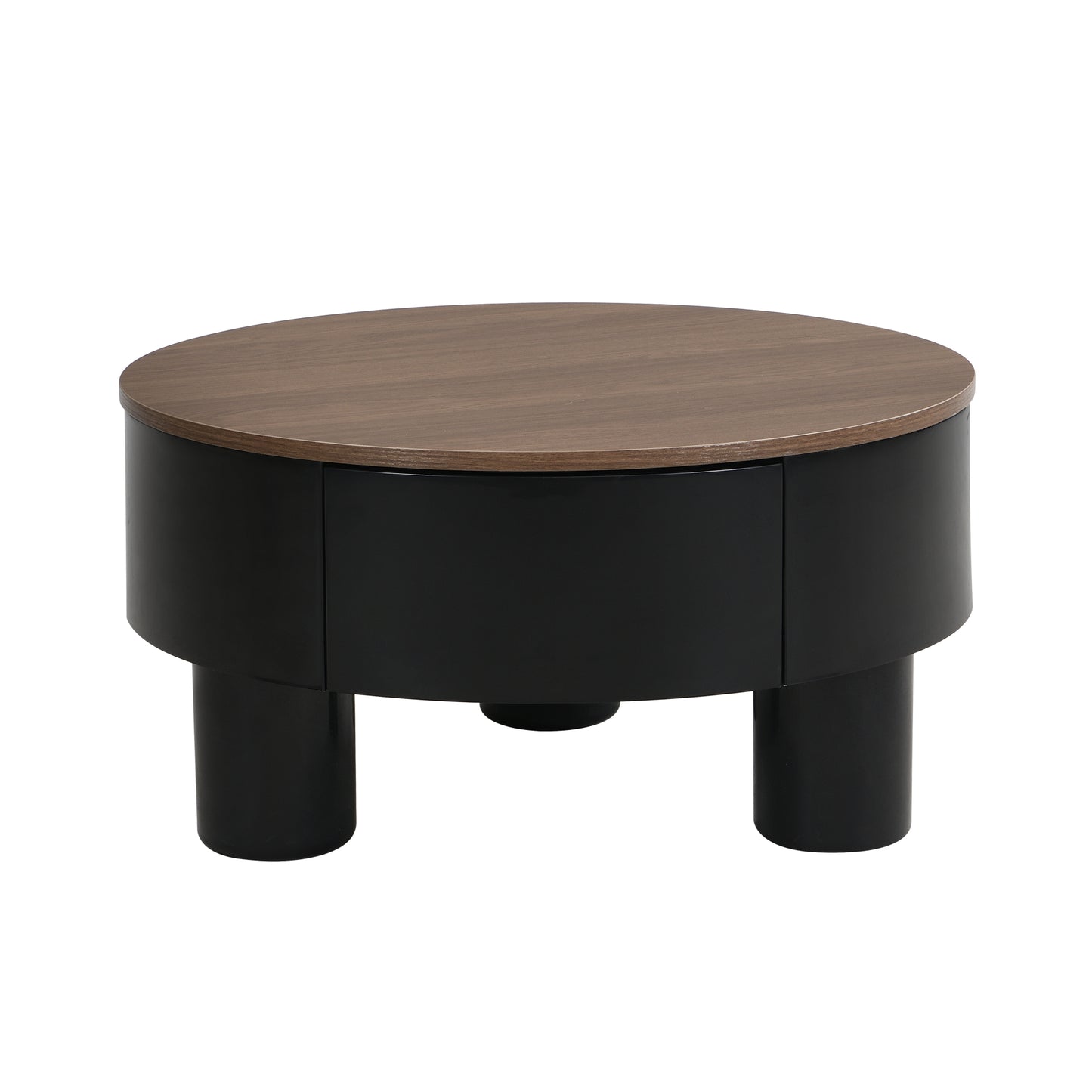 Nesting Coffee Table Set - 2 Round Tables with Storage for Living Room