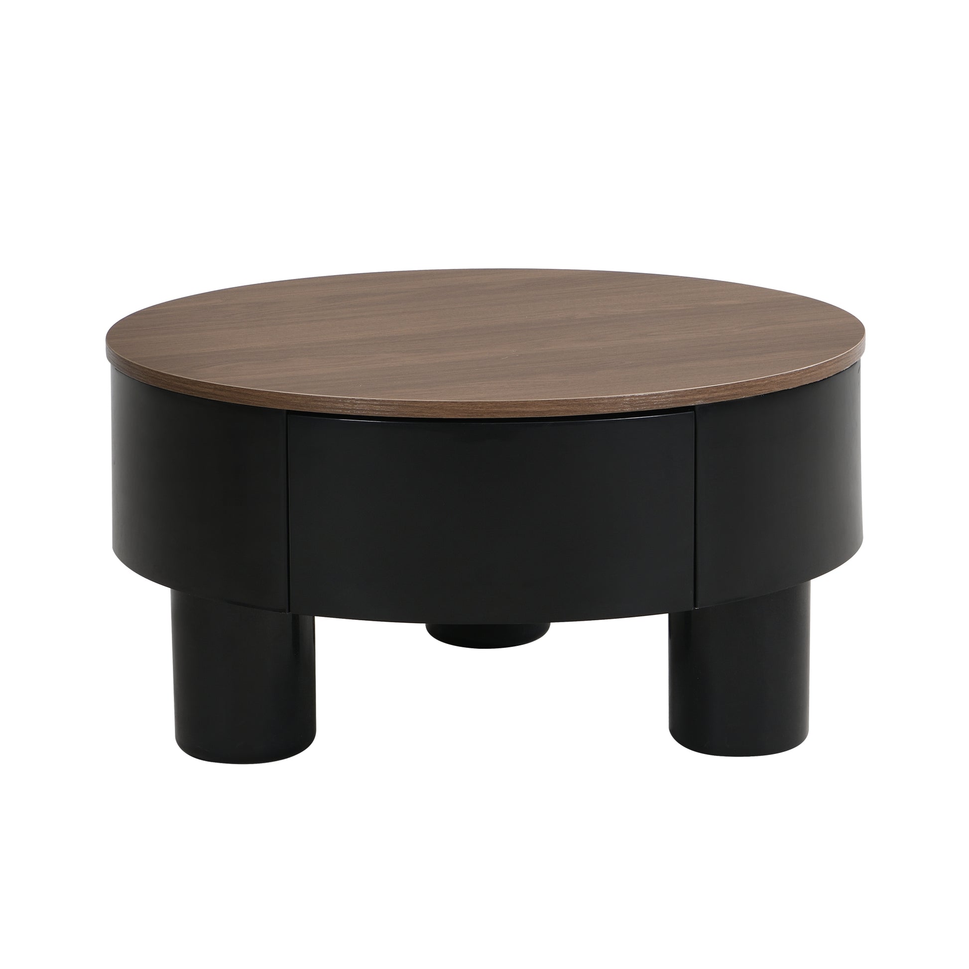 Nesting Coffee Table Set - 2 Round Tables with Storage for Living Room