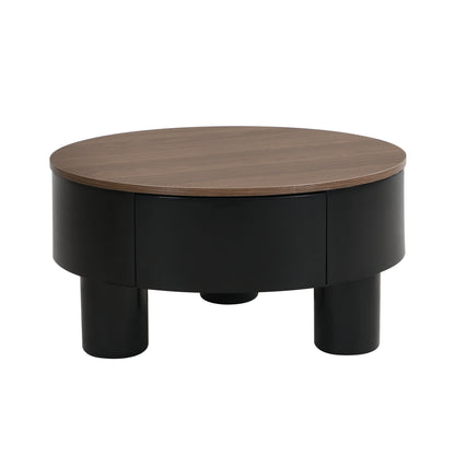 Nesting Coffee Table Set - 2 Round Tables with Storage for Living Room