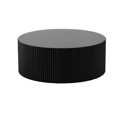 Sleek Black Round Coffee Table - Apartment Living for Living Room