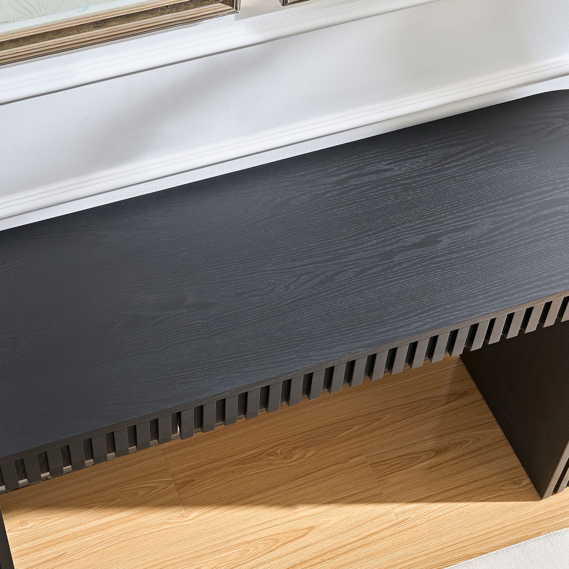 Black MDF Console Table with Drawer - 59" Entryway Table