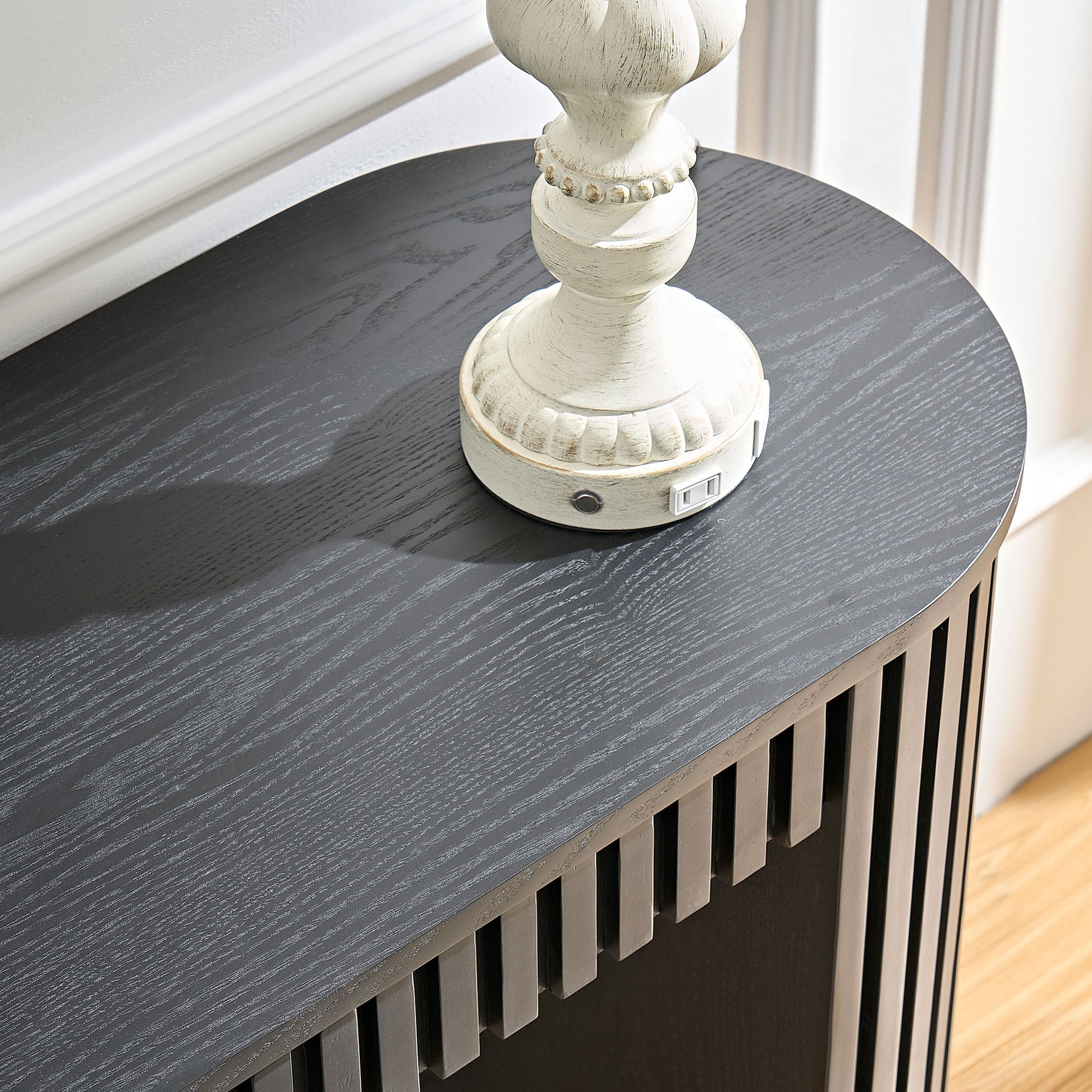 Black MDF Console Table with Drawer - 59" Entryway Table