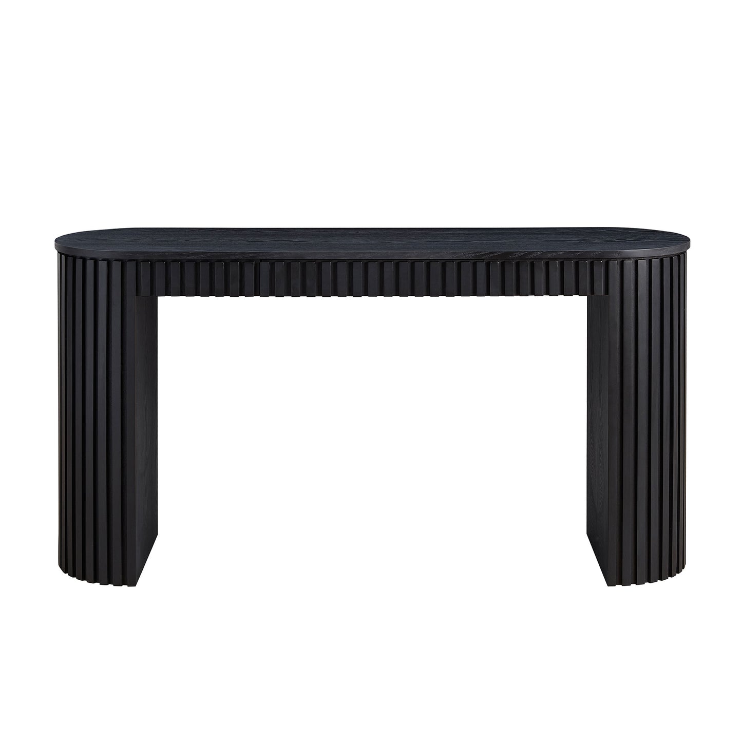 59.05'' Modern Console Table With Drawer for Entryway with Unique Vertical Stripe Design for Living Room Hallway Foyer Entrance Study,BLACK(Same Sku:W876P439956)