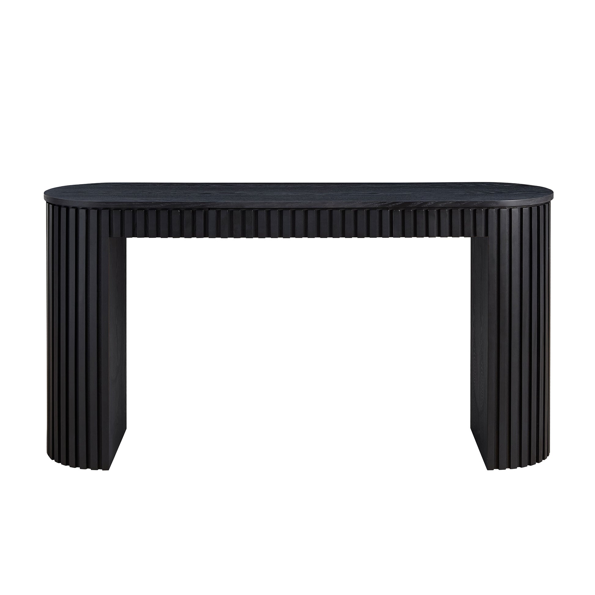 59.05'' Modern Console Table With Drawer for Entryway with Unique Vertical Stripe Design for Living Room Hallway Foyer Entrance Study,BLACK(Same Sku:W876P439956)