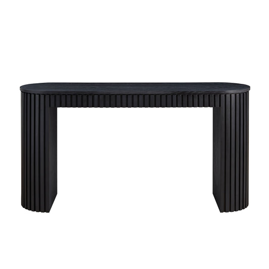 59.05'' Modern Console Table With Drawer for Entryway with Unique Vertical Stripe Design for Living Room Hallway Foyer Entrance Study,BLACK(Same Sku:W876P439956)