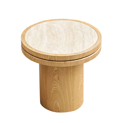 Natural Round MDF Coffee Table - 19.49 Inch