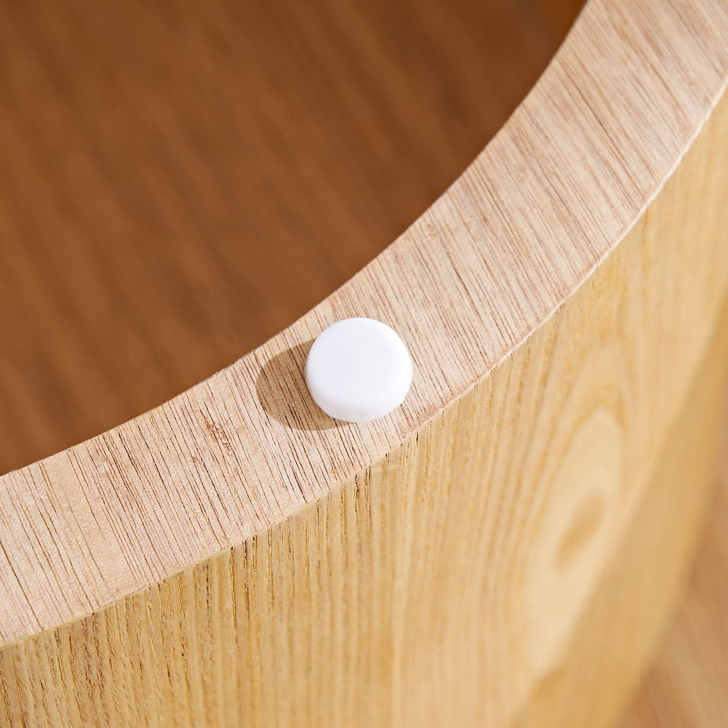 Natural Round MDF Coffee Table - 19.49 Inch