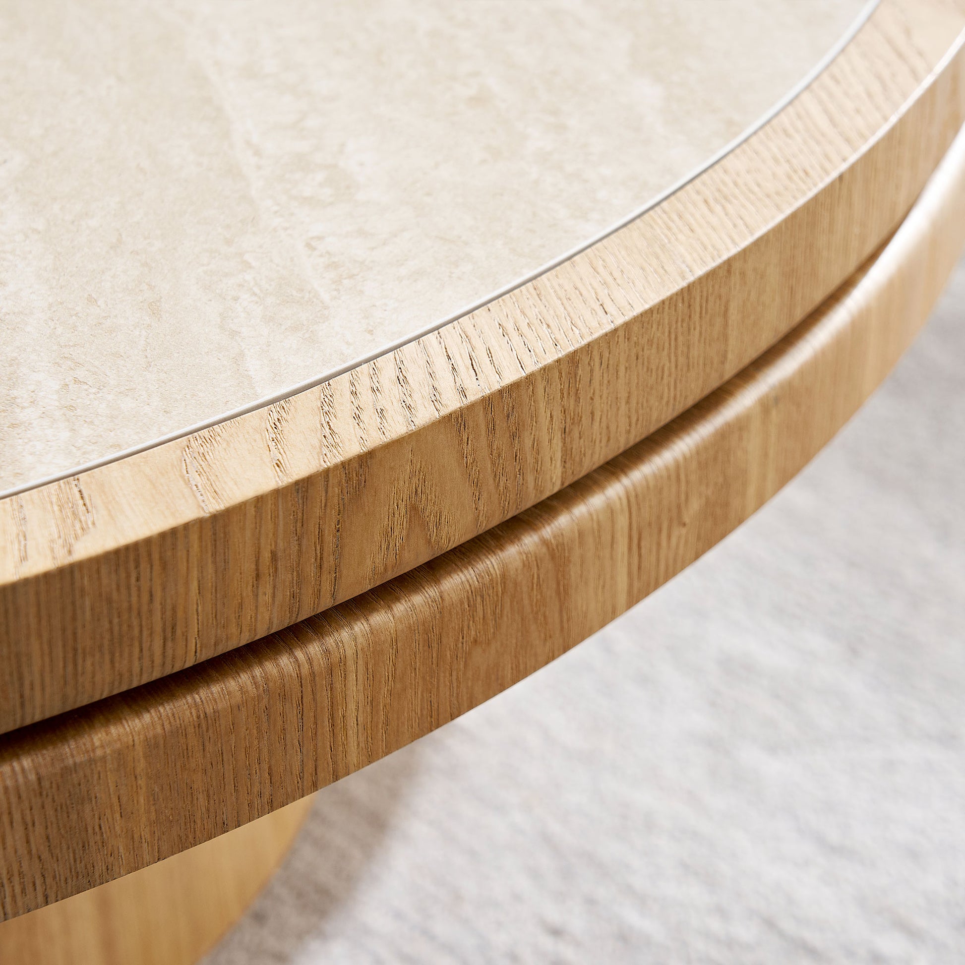Natural Round MDF Coffee Table - 19.49 Inch