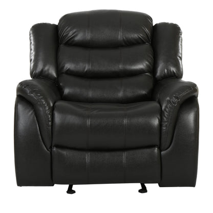 Black Berry Leather Glider Recliner - 40" Wide for Living Room