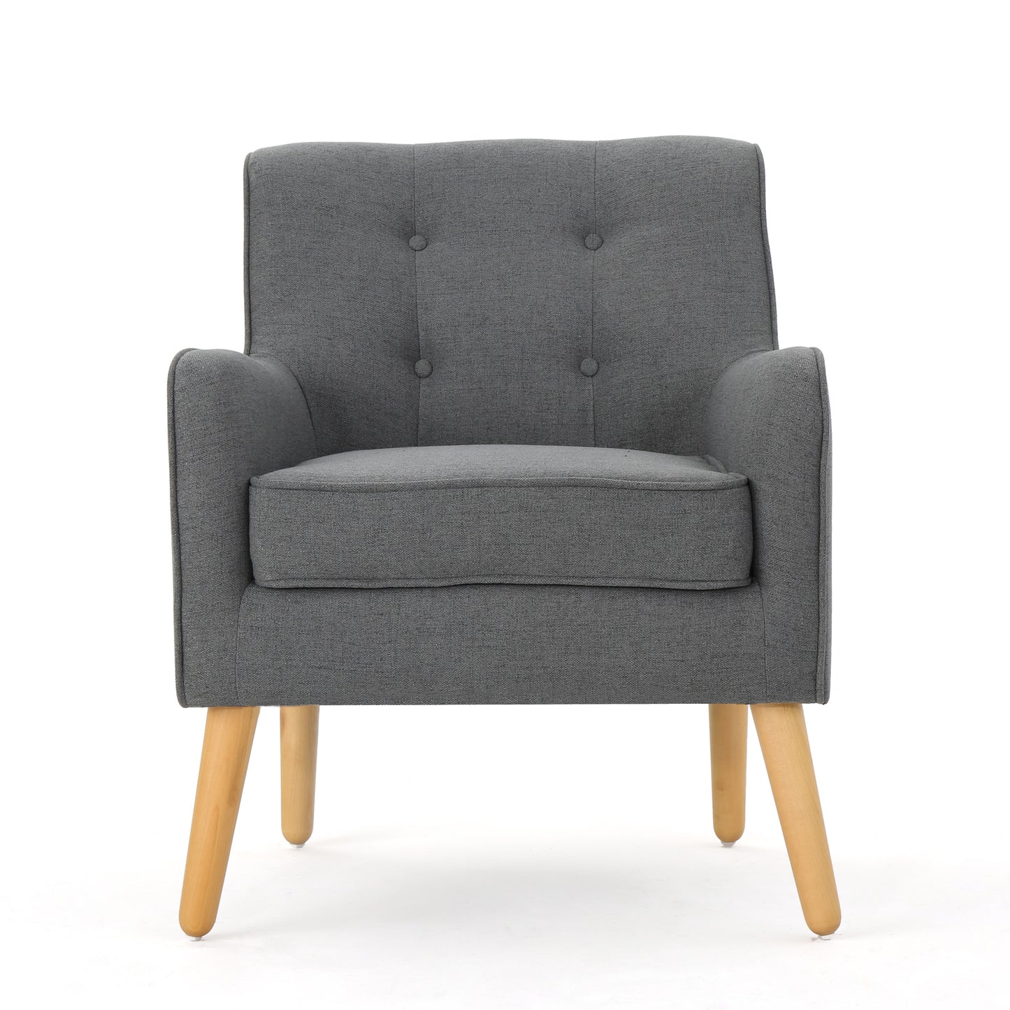 Mid-Century Modern Arm Chair - Charcoal Fabric
