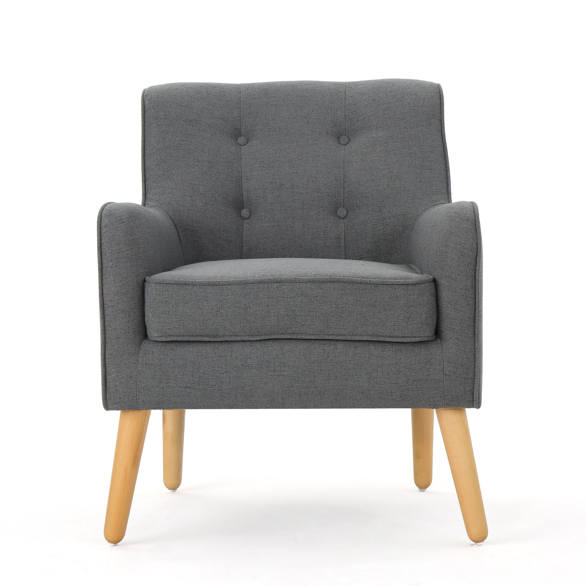 Mid-Century Modern Arm Chair - Charcoal Fabric