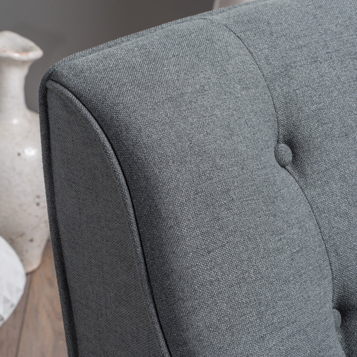 Mid-Century Modern Arm Chair - Charcoal Fabric