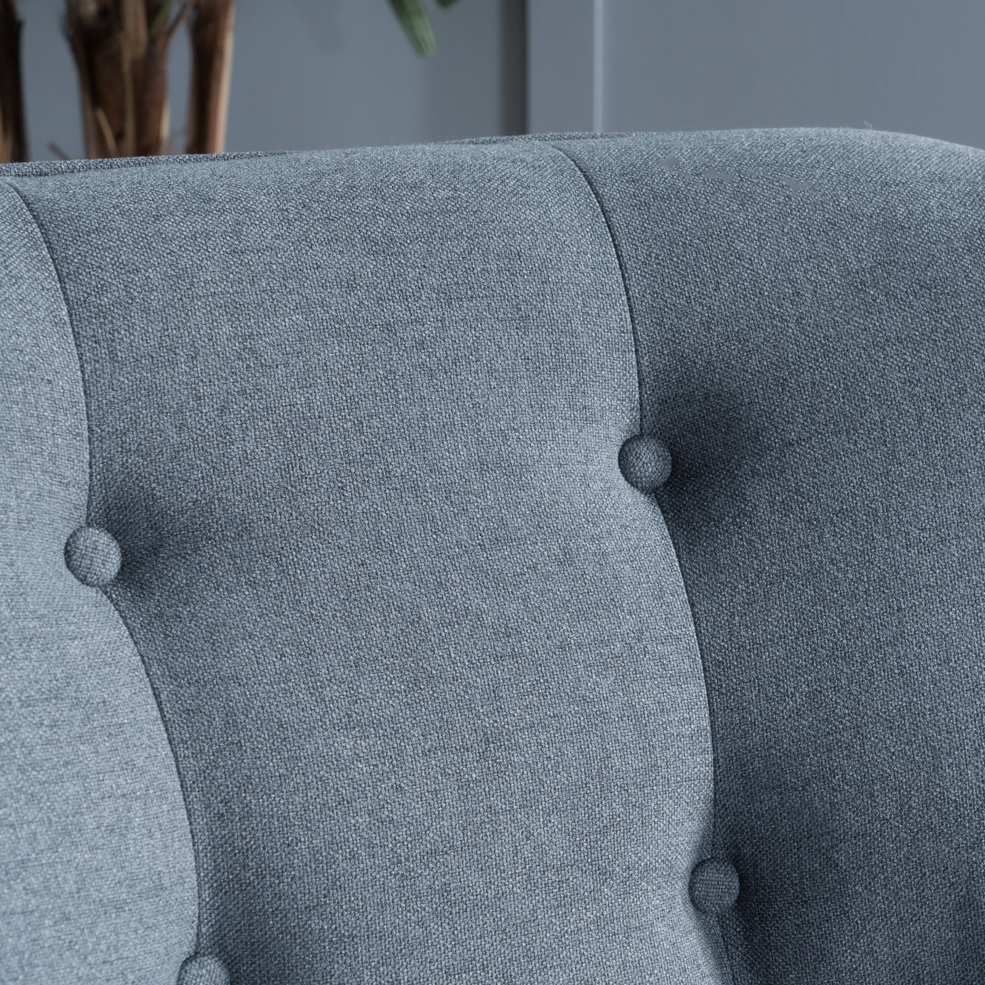 Mid-Century Modern Arm Chair - Charcoal Fabric