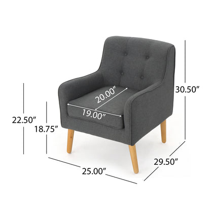 Mid-Century Modern Arm Chair - Charcoal Fabric