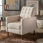 Fabric Recliner Chair Mid-Century Modern Recliner Pushback Single Recliner Sofa with Thicker Seat Cushion Tufted Upholstered Sofa with Wooden leg for Living Room Bedroom