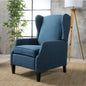 Pushback Recliner Chair, Modern Fabric Wingback Armchair with Nailhead Trim, and Wood Legs, Classic Living Room Recliner for Bedroom