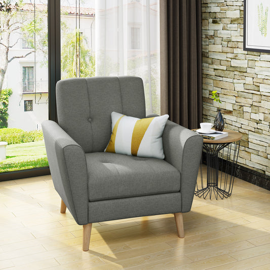 Mid Century Fabric Channel Stitch Club Chair,