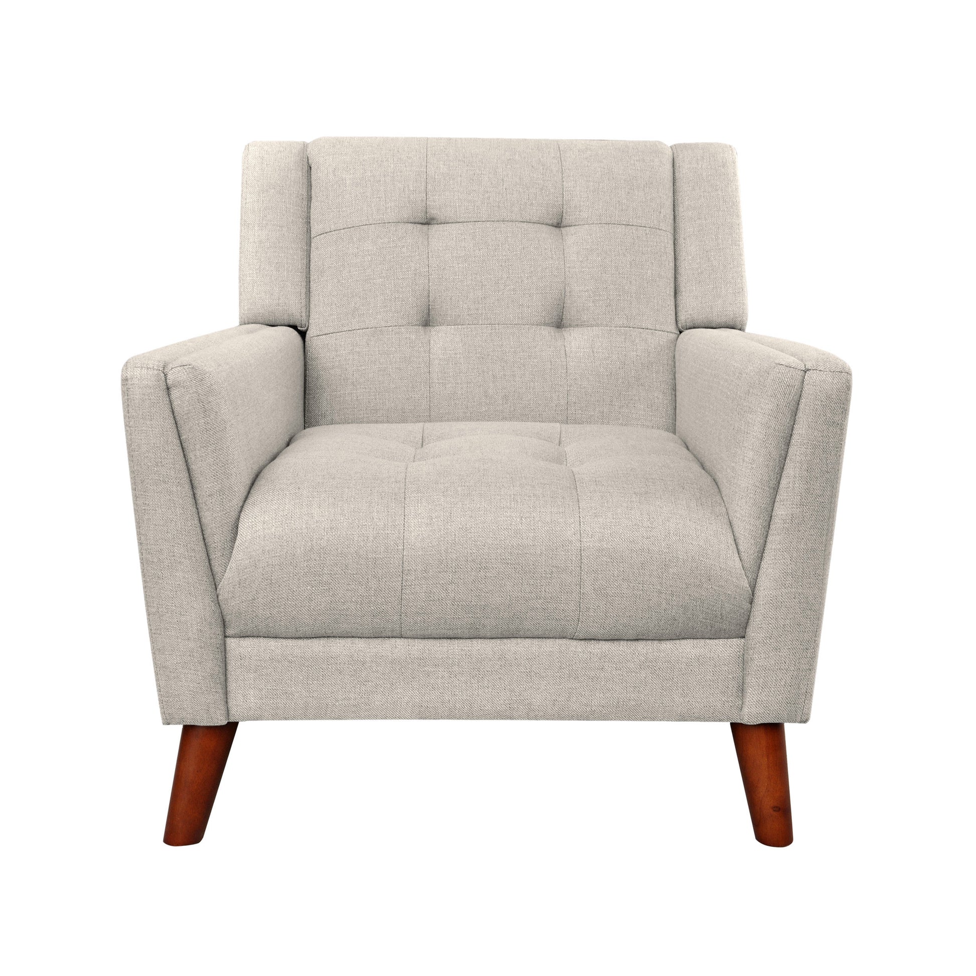 Beige Fabric Mid-Century Club Chair - 30.5" W