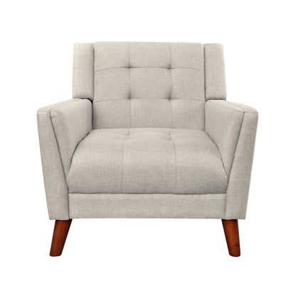 Beige Fabric Mid-Century Club Chair - 30.5" W