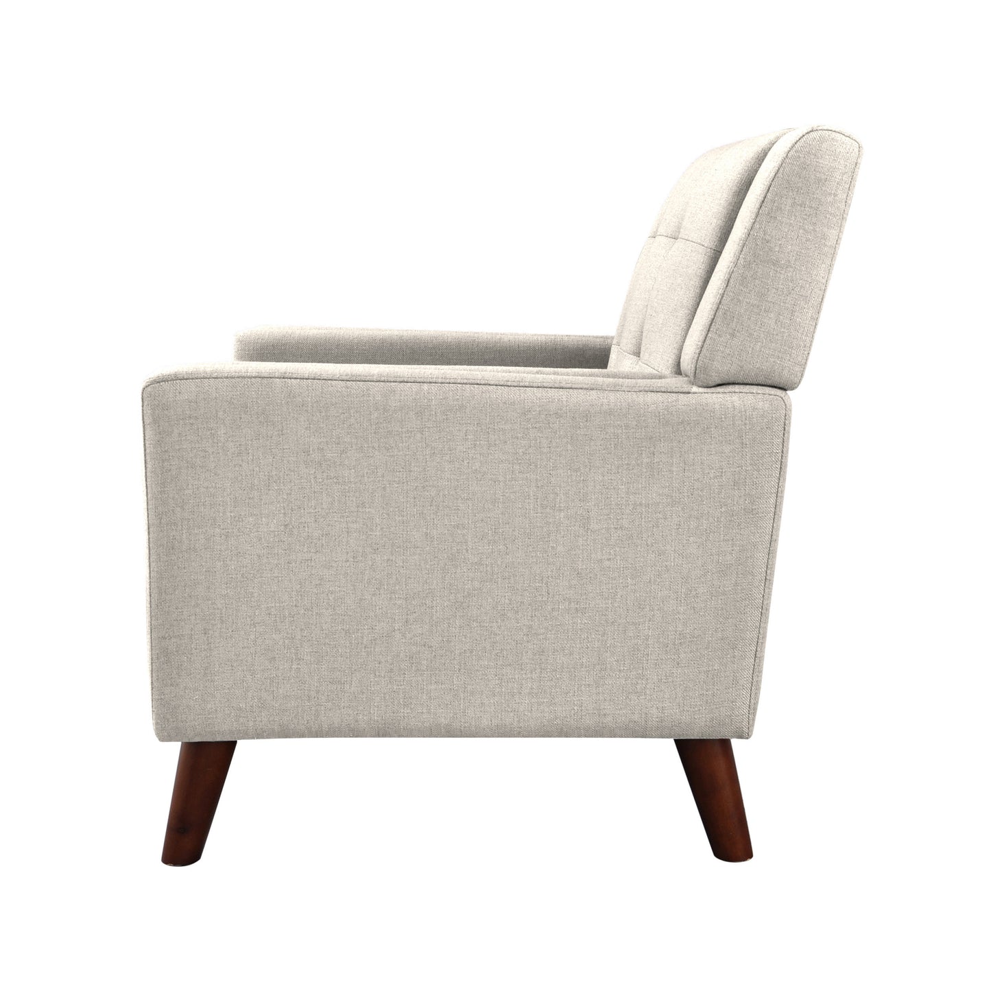 Beige Fabric Mid-Century Club Chair - 30.5" W