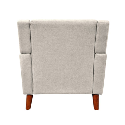 Beige Fabric Mid-Century Club Chair - 30.5" W
