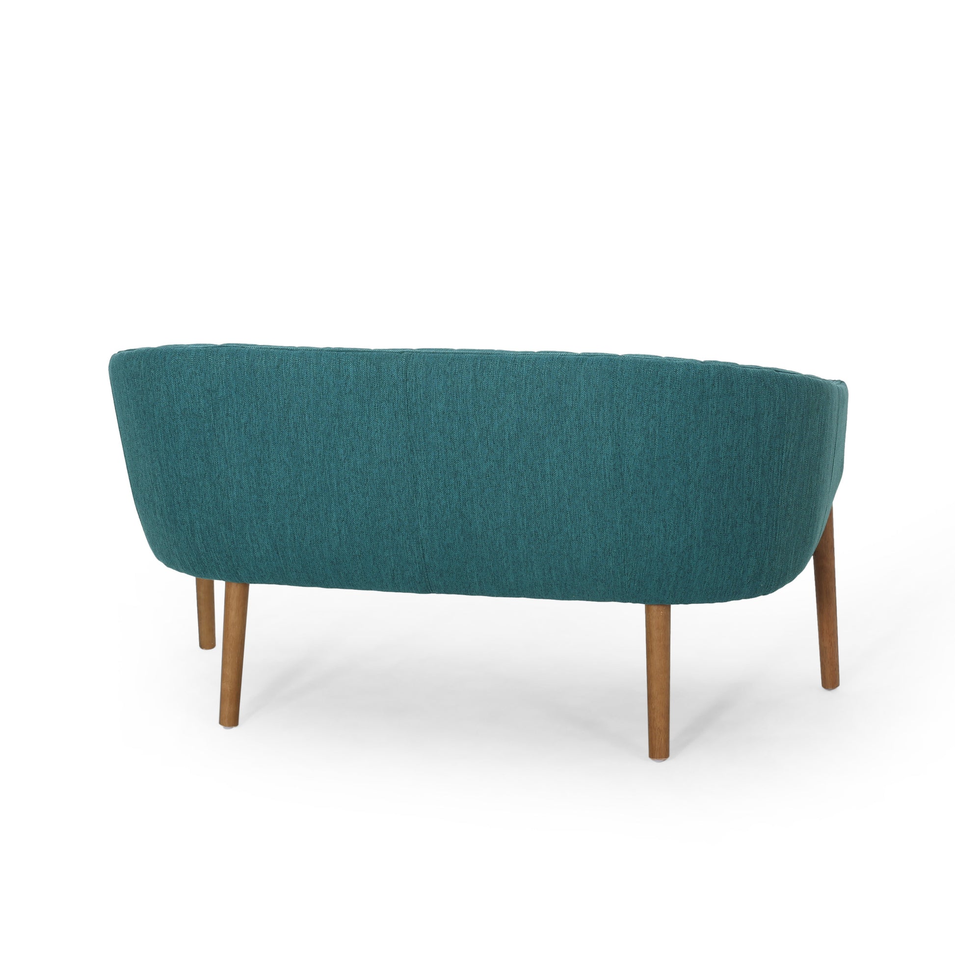 Teal Fabric Loveseat - Cozy Mid-Century Style