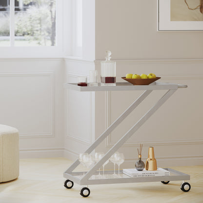 BAR CART, Iron Base & Tempered Glass
