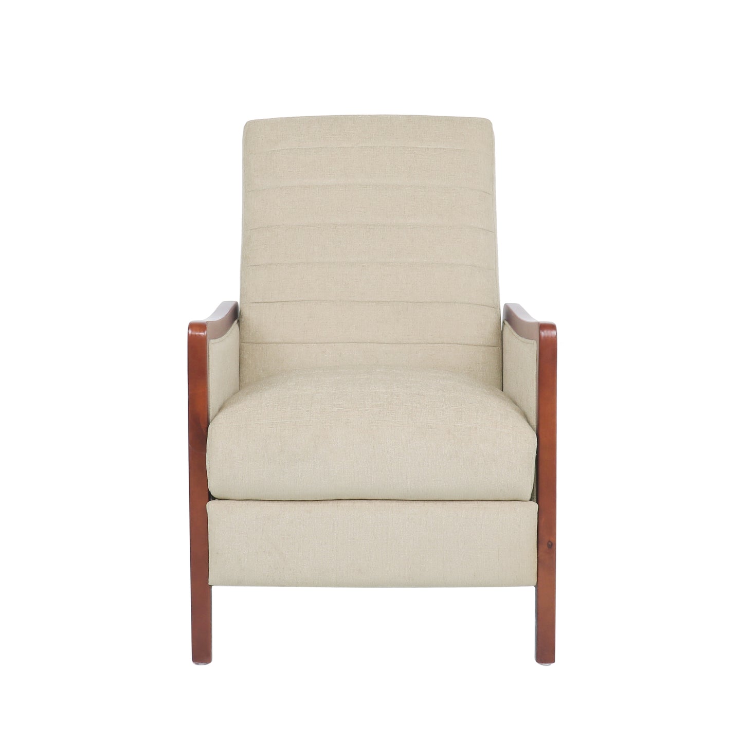 Sand Fabric Mid-Century Recliner - 26" W x 34.5" D for Living Room