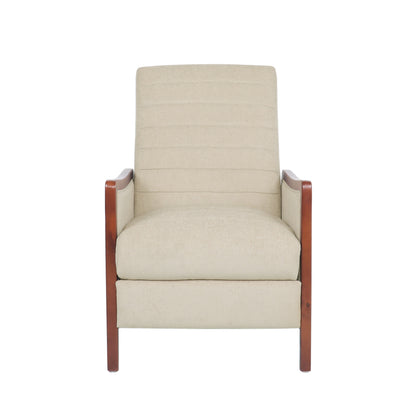 Sand Fabric Mid-Century Recliner - 26" W x 34.5" D for Living Room