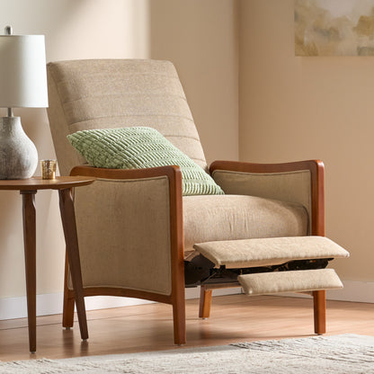 Sand Fabric Mid-Century Recliner - 26" W x 34.5" D for Living Room