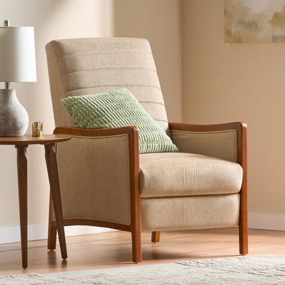 Sand Fabric Mid-Century Recliner - 26" W x 34.5" D for Living Room