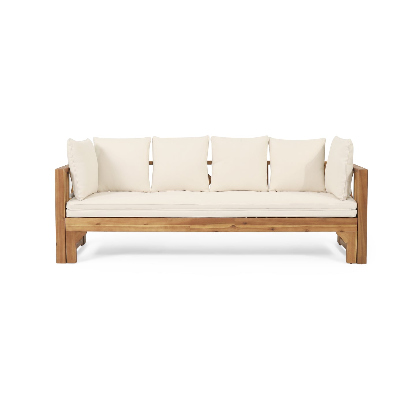 Teak Rattan Full Size Sofa Bed - Outdoor Daybed