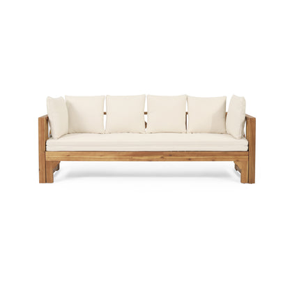 Teak Rattan Full Size Sofa Bed - Outdoor Daybed