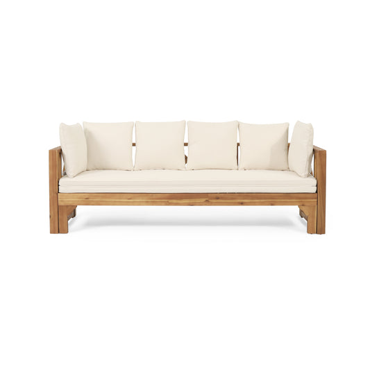 Teak Rattan Full Size Sofa Bed - Outdoor Daybed