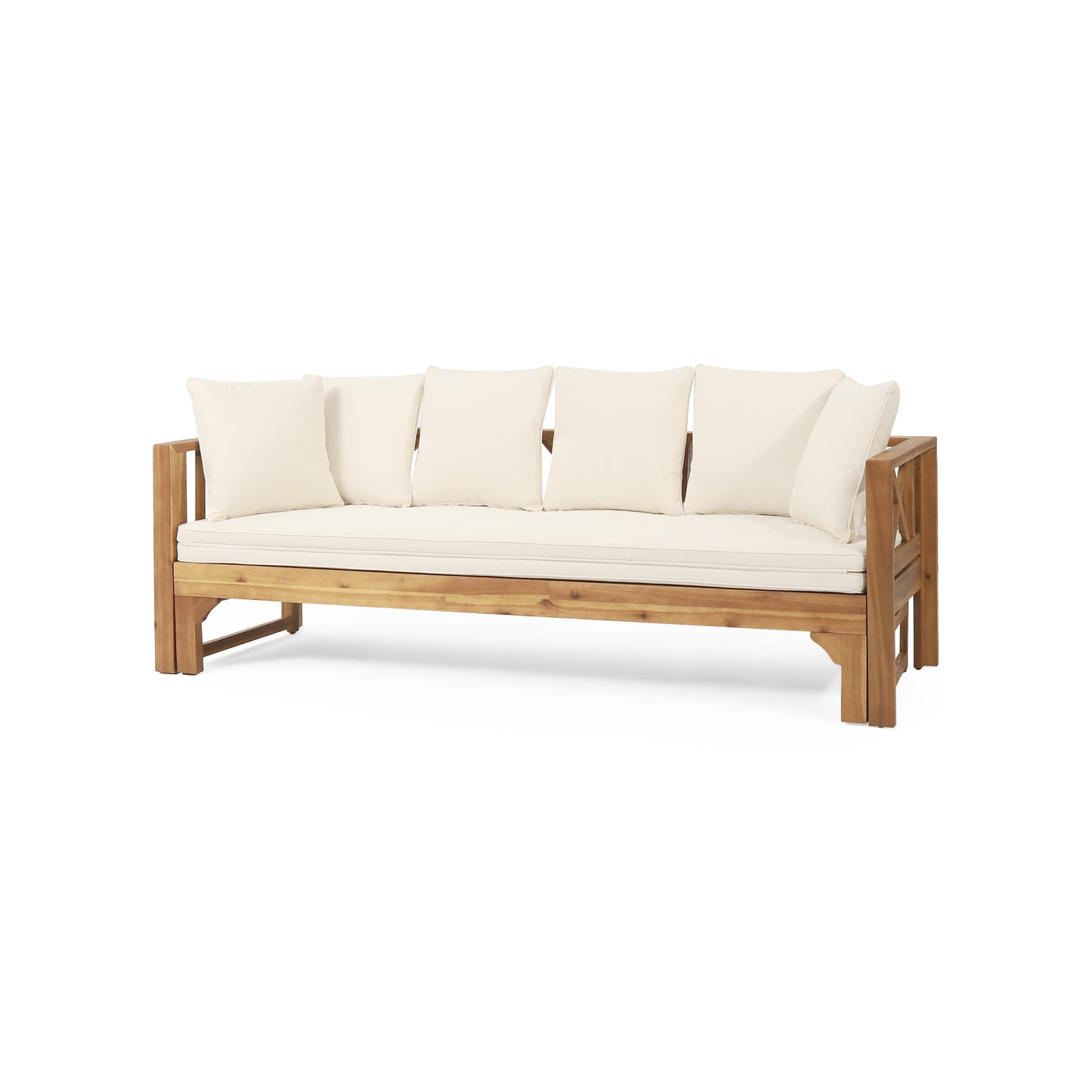 Teak Rattan Full Size Sofa Bed - Outdoor Daybed